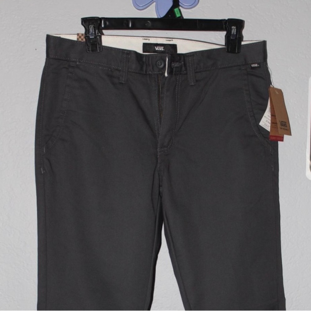 gray vans authentic chino stretch